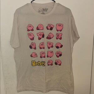 Kirby - Character Grid Graphic Tee - Pink on Cream